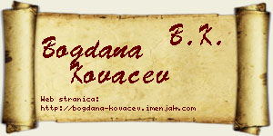 Bogdana Kovačev vizit kartica